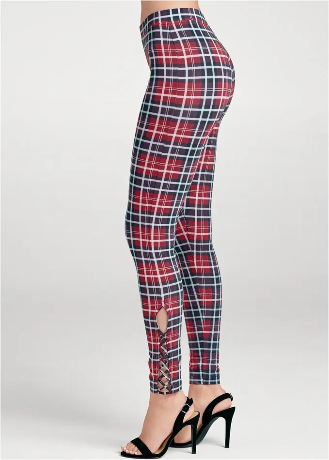 ANKLE DETAIL LEGGINGS Red Multi Women VENUS Casual