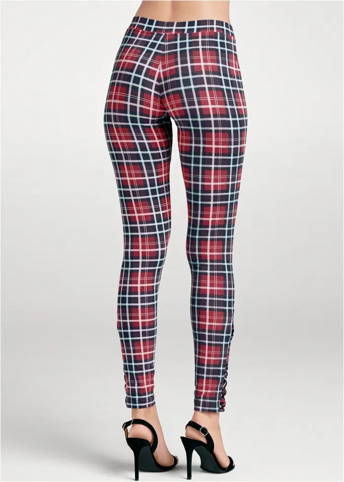 ANKLE DETAIL LEGGINGS Red Multi Women VENUS Casual