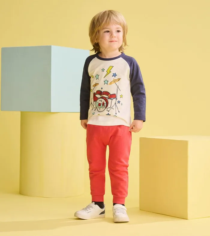 Baby and Toddler Boys Drum Kit Long Sleeve TShirt Hatley