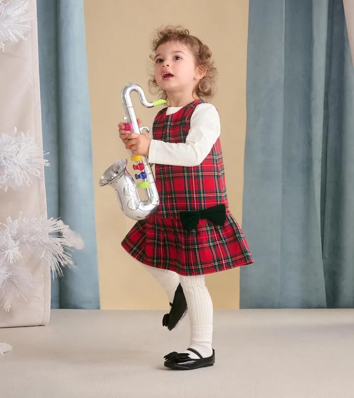 Baby and Toddler Red Plaid Pinafore Dress Hatley