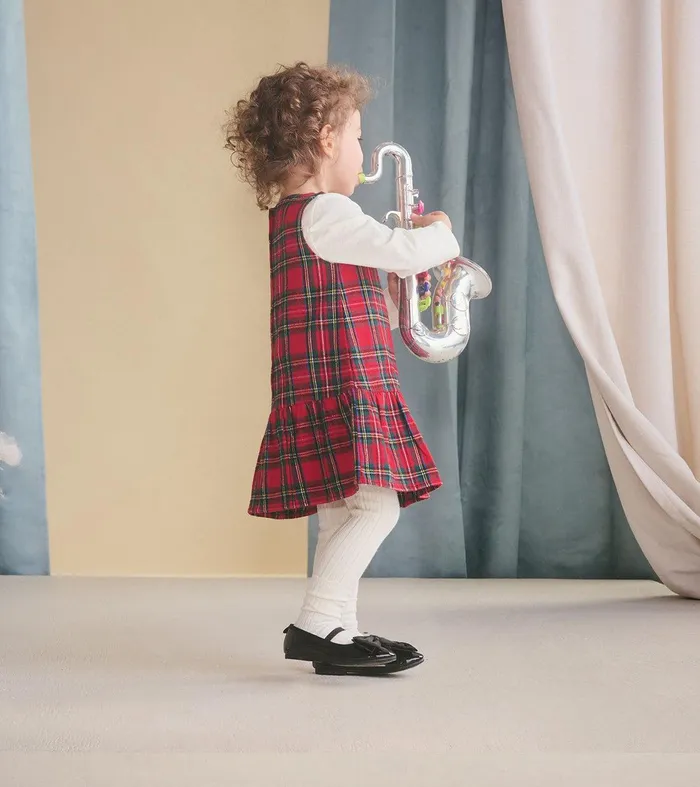Baby and Toddler Red Plaid Pinafore Dress Hatley