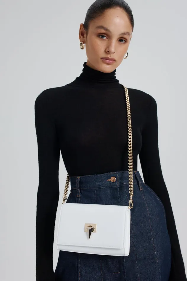 Bags Women Scanlan Theodore TRIANGLE CHAIN BAG White