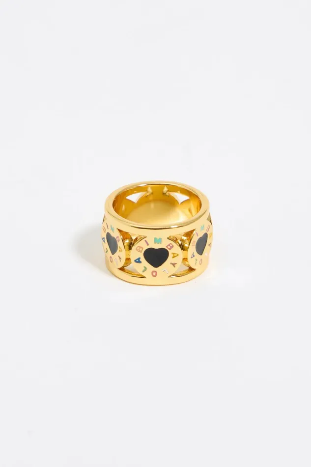 Bague Logo Candy Multicolore Dore Gold Women Bimba Y Lola Jewelry