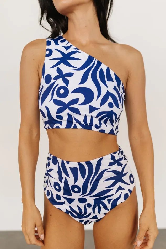 Baltic Born Bikini Women Bali High Rise Bikini Bottom White Navy Baltic Born Bikini Women Bali High Rise Bikini Bottom White Navy