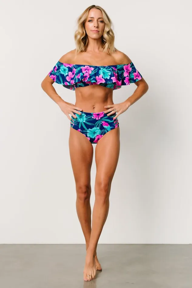 Baltic Born Bikini Women Keke Off Shoulder Bikini Top Navy Tropical Floral Baltic Born Bikini Women Keke Off Shoulder Bikini Top Navy Tropical Floral