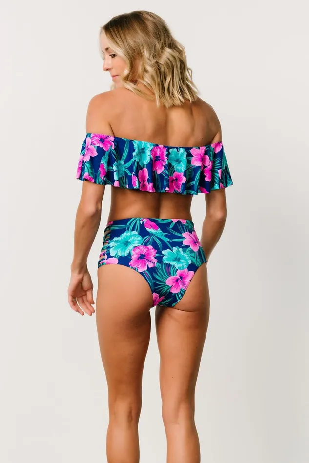 Baltic Born Bikini Women Keke Off Shoulder Bikini Top Navy Tropical Floral Baltic Born Bikini Women Keke Off Shoulder Bikini Top Navy Tropical Floral