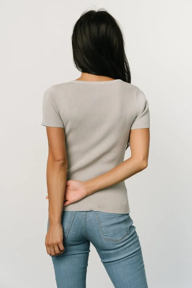 Baltic Born Blouses Shirts Women Nico Ribbed Top Gray Baltic Born Blouses Shirts Women Nico Ribbed Top Gray