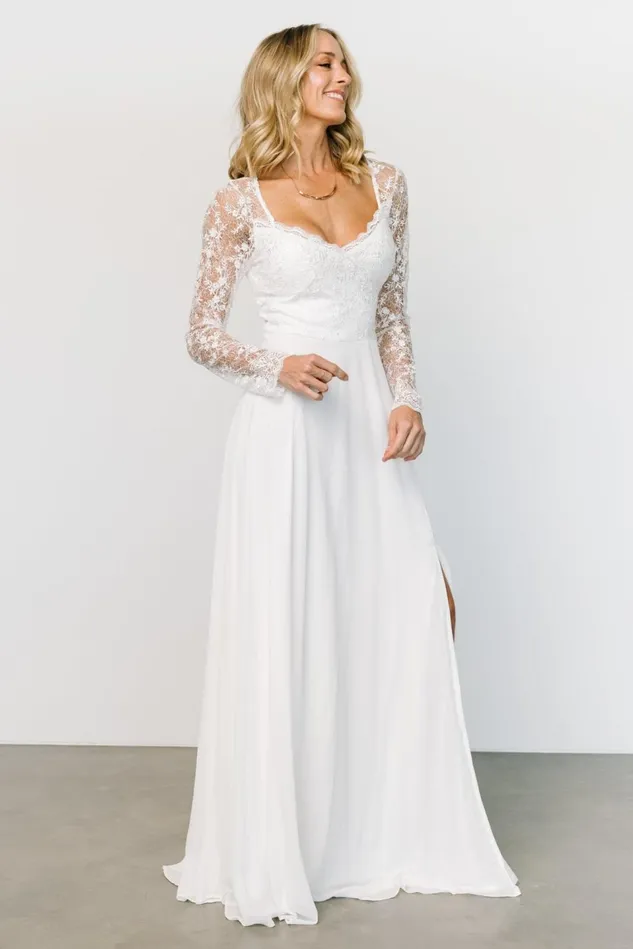 Baltic Born Bridal Women Adalaide Long Sleeve Maxi Dress Off White