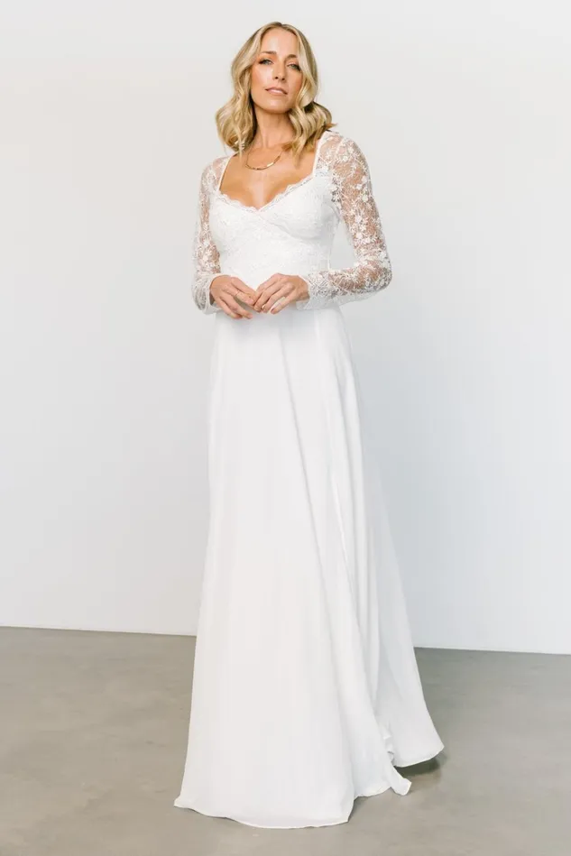 Baltic Born Bridal Women Adalaide Long Sleeve Maxi Dress Off White Baltic Born Bridal Women Adalaide Long Sleeve Maxi Dress Off White