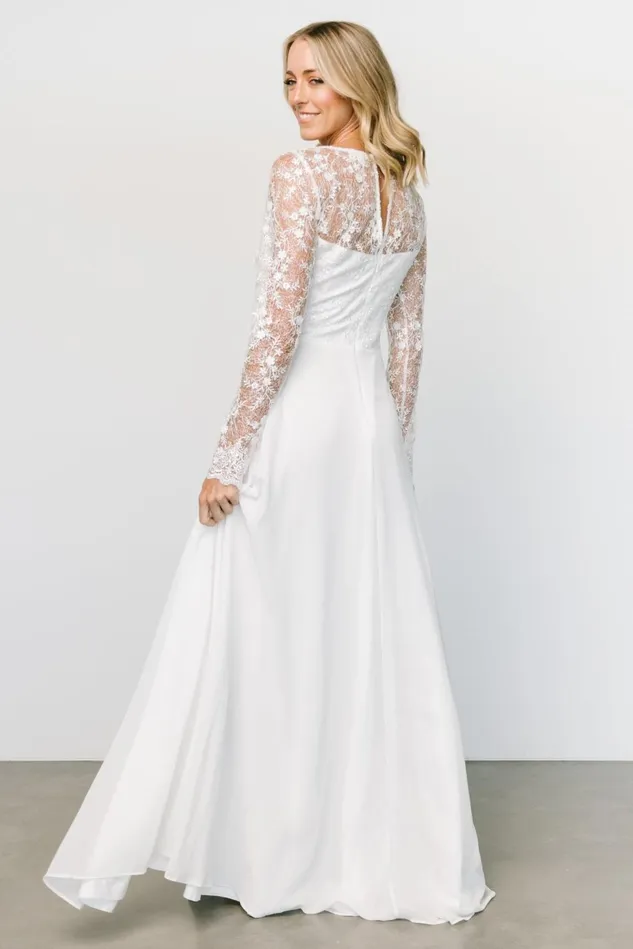 Baltic Born Bridal Women Adalaide Long Sleeve Maxi Dress Off White Baltic Born Bridal Women Adalaide Long Sleeve Maxi Dress Off White