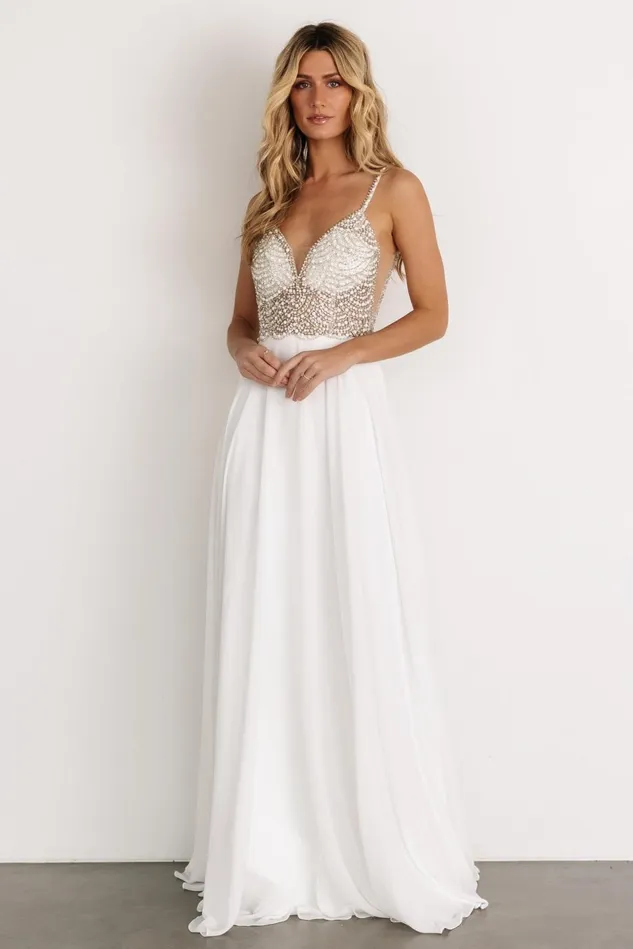 Baltic Born Bridal Women Honor Beaded Bridal Gown Off White