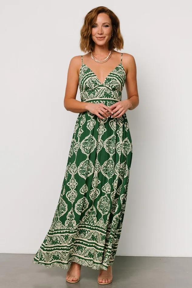 Baltic Born Bump Friendly Women Davinah V Neck Maxi Dress Green Print