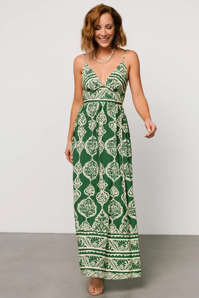 Baltic Born Bump Friendly Women Davinah V Neck Maxi Dress Green Print Baltic Born Bump Friendly Women Davinah V Neck Maxi Dress Green Print