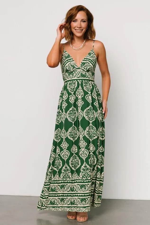 Baltic Born Bump Friendly Women Davinah V Neck Maxi Dress Green Print Baltic Born Bump Friendly Women Davinah V Neck Maxi Dress Green Print