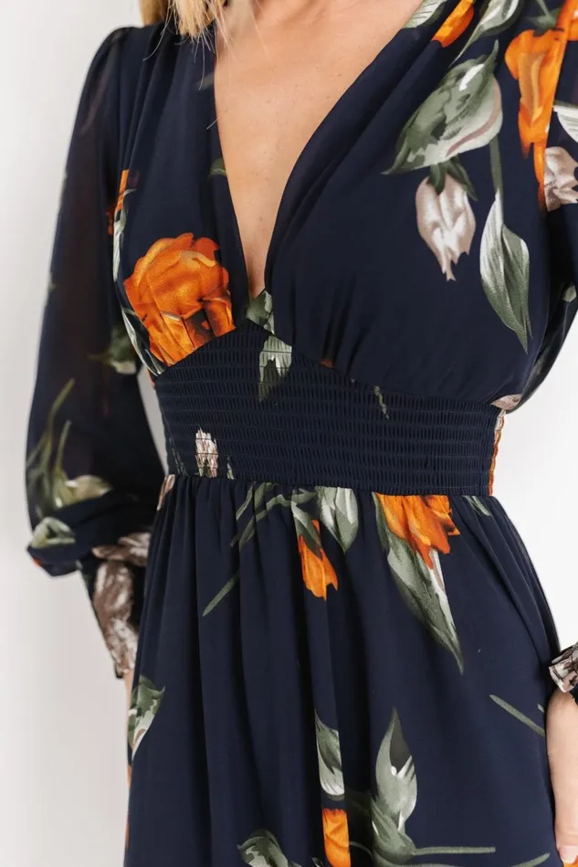 Baltic Born Bump Friendly Women Olivia Maxi Dress Midnight Navy Floral