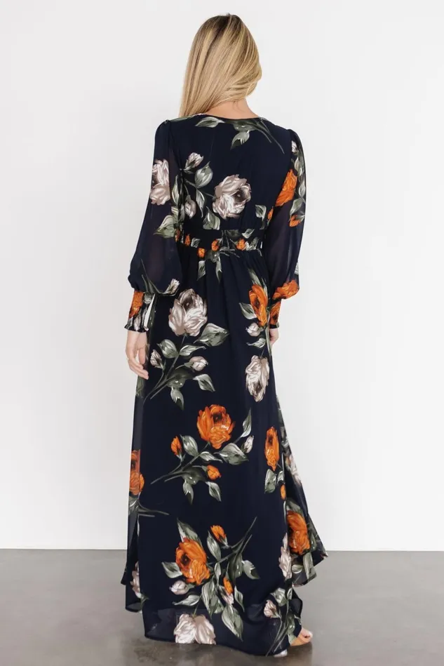 Baltic Born Bump Friendly Women Olivia Maxi Dress Midnight Navy Floral
