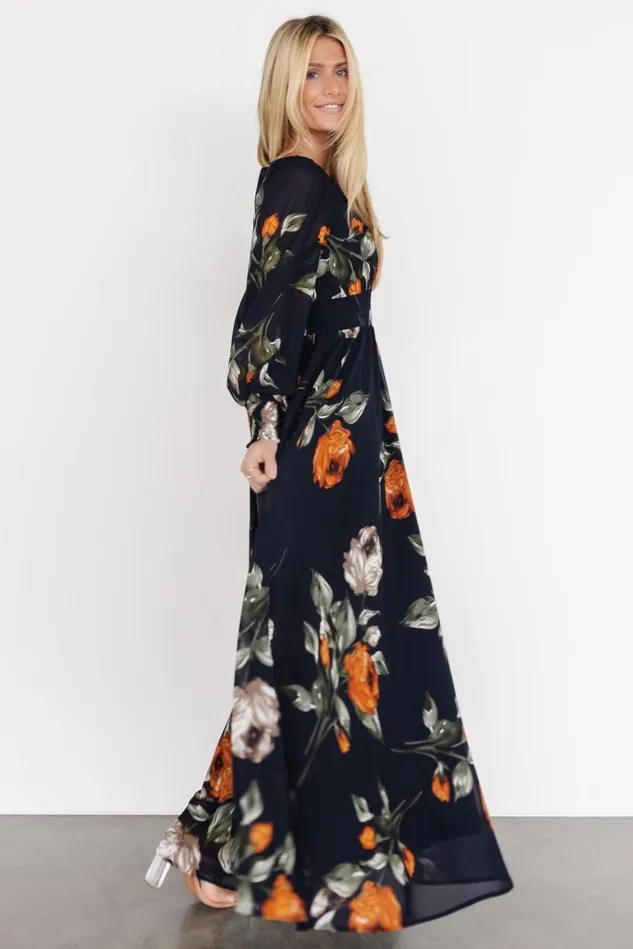 Baltic Born Bump Friendly Women Olivia Maxi Dress Midnight Navy Floral