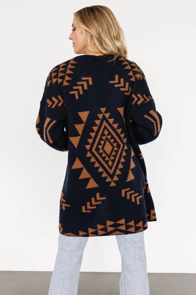 Baltic Born Cardigans Women Hays Oversized Cardigan Navy Camel Baltic Born Cardigans Women Hays Oversized Cardigan Navy Camel