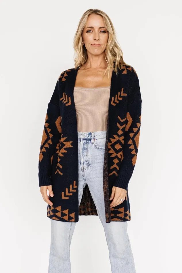 Baltic Born Cardigans Women Hays Oversized Cardigan Navy Camel Baltic Born Cardigans Women Hays Oversized Cardigan Navy Camel