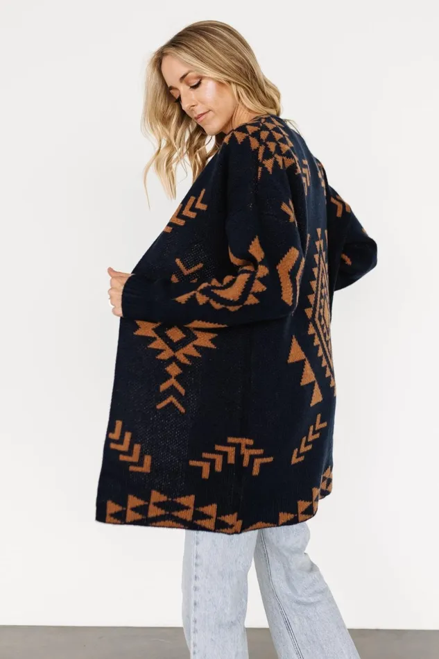 Baltic Born Cardigans Women Hays Oversized Cardigan Navy Camel Baltic Born Cardigans Women Hays Oversized Cardigan Navy Camel