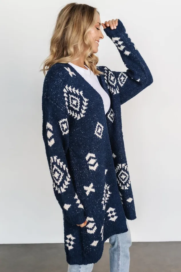 Baltic Born Cardigans Women Missoula Oversized Cardigan Navy Ivory Baltic Born Cardigans Women Missoula Oversized Cardigan Navy Ivory