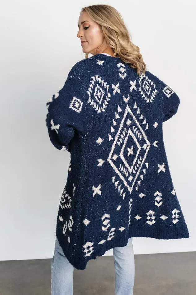 Baltic Born Cardigans Women Missoula Oversized Cardigan Navy Ivory Baltic Born Cardigans Women Missoula Oversized Cardigan Navy Ivory