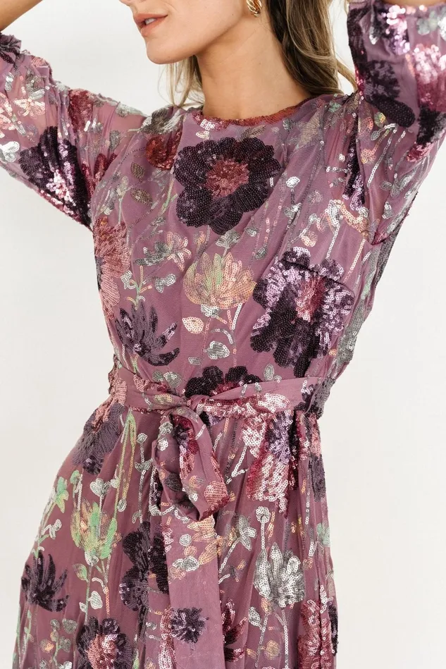 Baltic Born Embellished Sequin Women Destiny Sequin Maxi Dress Lilac Floral Baltic Born Embellished Sequin Women Destiny Sequin Maxi Dress Lilac Floral