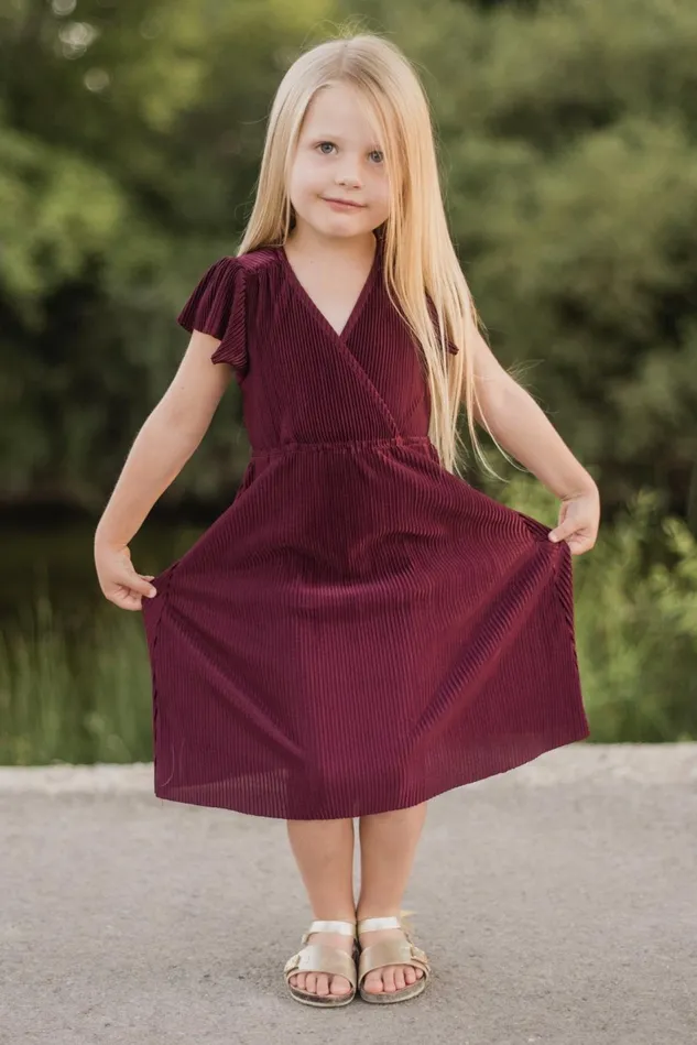 Baltic Born Flower Girl Women Toddler Athena Pleated Midi Dress Mulberry