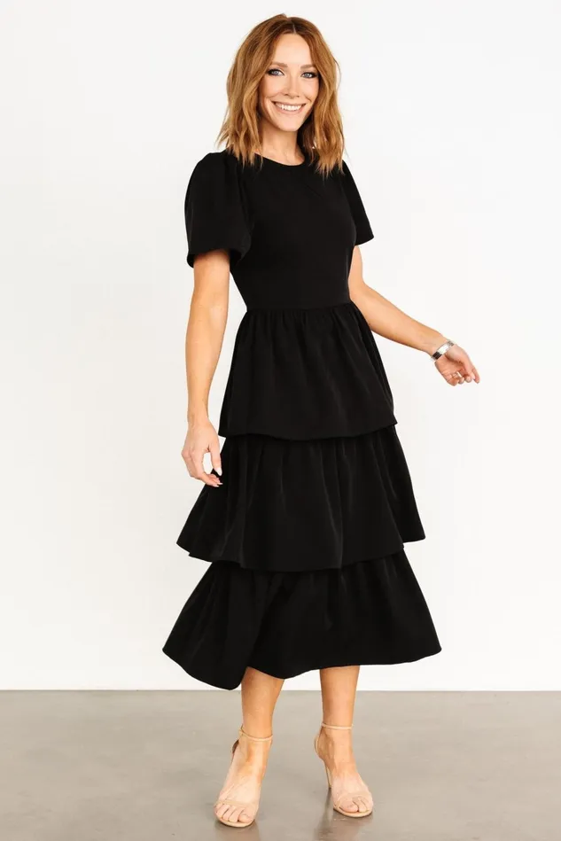 Baltic Born Maxi Dresses Women Cadenza Tiered Maxi Dress Black Baltic Born Maxi Dresses Women Cadenza Tiered Maxi Dress Black
