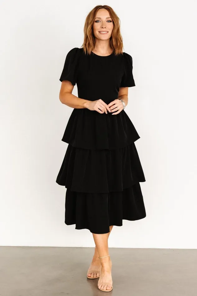 Baltic Born Maxi Dresses Women Cadenza Tiered Maxi Dress Black Baltic Born Maxi Dresses Women Cadenza Tiered Maxi Dress Black
