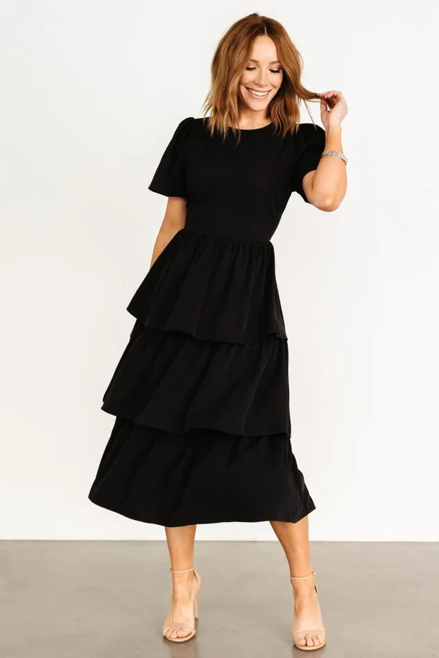 Baltic Born Maxi Dresses Women Cadenza Tiered Maxi Dress Black Baltic Born Maxi Dresses Women Cadenza Tiered Maxi Dress Black