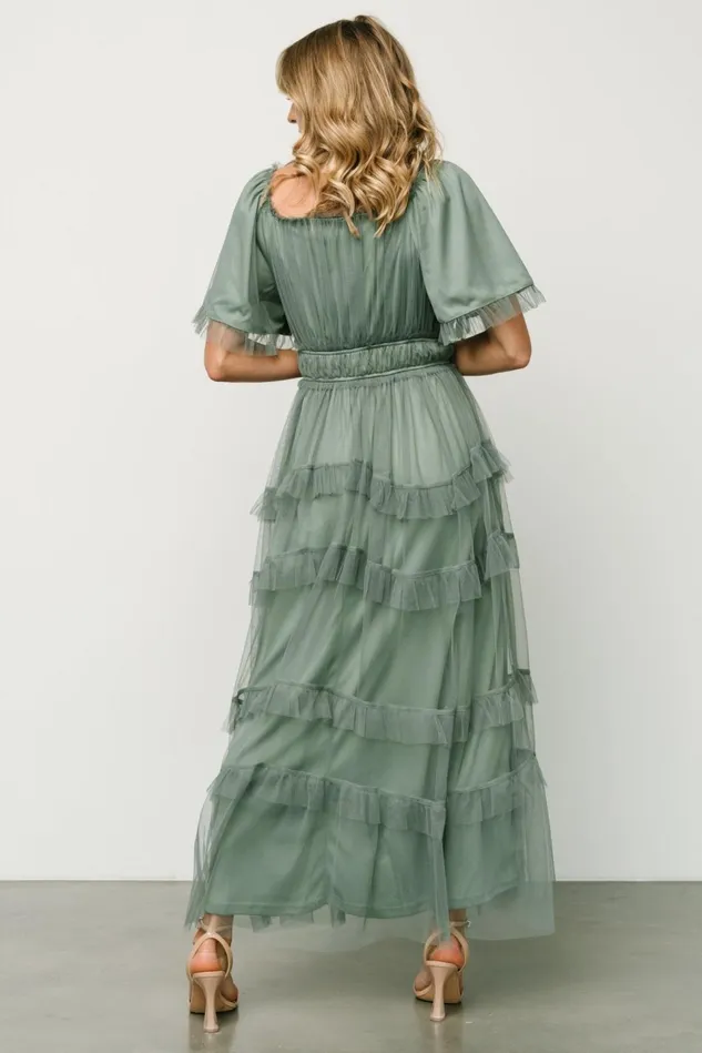 Baltic Born Maxi Dresses Women Magdalena Tulle Maxi Dress Eucalyptus Baltic Born Maxi Dresses Women Magdalena Tulle Maxi Dress Eucalyptus