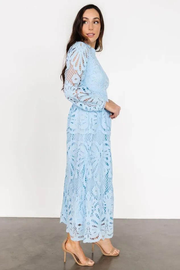 Baltic Born Midi Dresses Women Eldora Lace Midi Dress Light Blue Baltic Born Midi Dresses Women Eldora Lace Midi Dress Light Blue