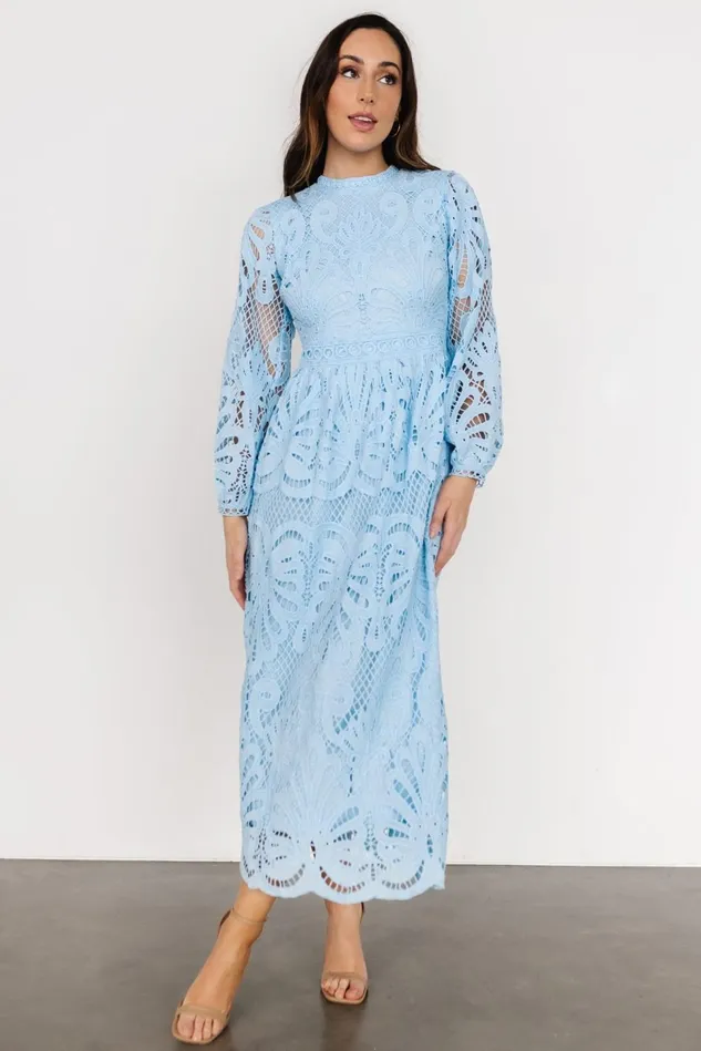Baltic Born Midi Dresses Women Eldora Lace Midi Dress Light Blue Baltic Born Midi Dresses Women Eldora Lace Midi Dress Light Blue