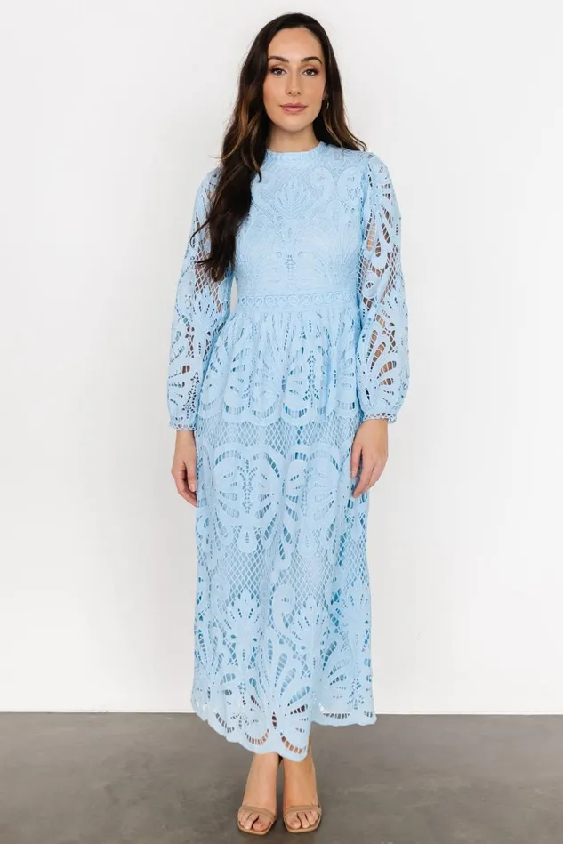 Baltic Born Midi Dresses Women Eldora Lace Midi Dress Light Blue Baltic Born Midi Dresses Women Eldora Lace Midi Dress Light Blue