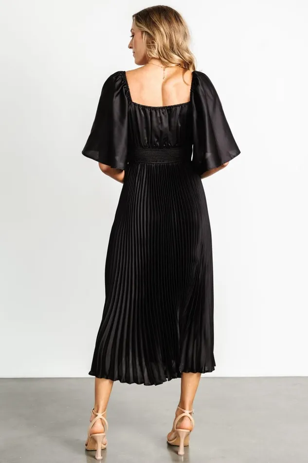 Baltic Born Mother Of The Bride Women Aubree Pleated Dress Black