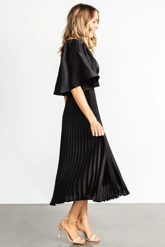 Baltic Born Mother Of The Bride Women Aubree Pleated Dress Black