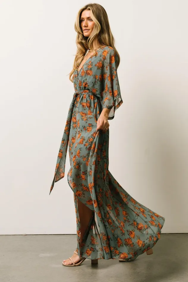 Baltic Born Mother Of The Bride Women Kia Kimono Maxi Dress Dusty Blue Floral Baltic Born Mother Of The Bride Women Kia Kimono Maxi Dress Dusty Blue Floral