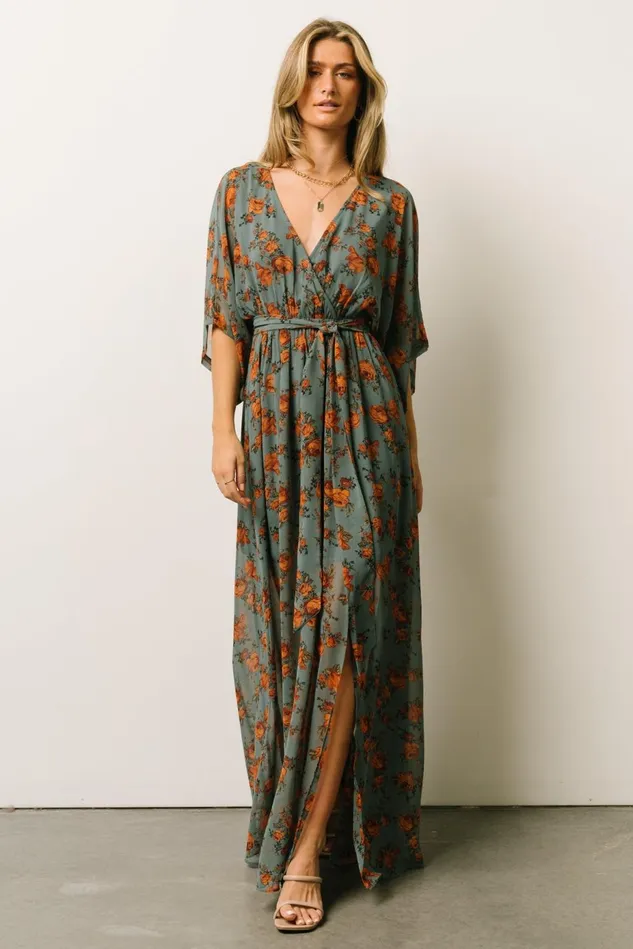 Baltic Born Mother Of The Bride Women Kia Kimono Maxi Dress Dusty Blue Floral Baltic Born Mother Of The Bride Women Kia Kimono Maxi Dress Dusty Blue Floral