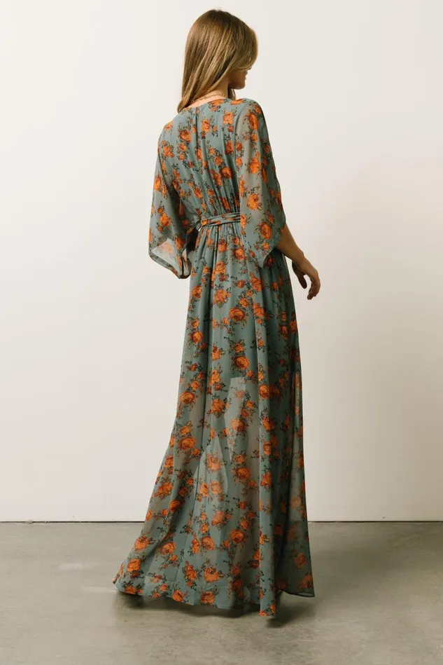 Baltic Born Mother Of The Bride Women Kia Kimono Maxi Dress Dusty Blue Floral Baltic Born Mother Of The Bride Women Kia Kimono Maxi Dress Dusty Blue Floral