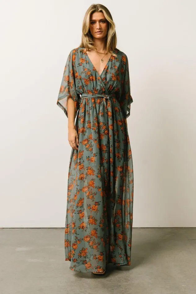 Baltic Born Mother Of The Bride Women Kia Kimono Maxi Dress Dusty Blue Floral Baltic Born Mother Of The Bride Women Kia Kimono Maxi Dress Dusty Blue Floral