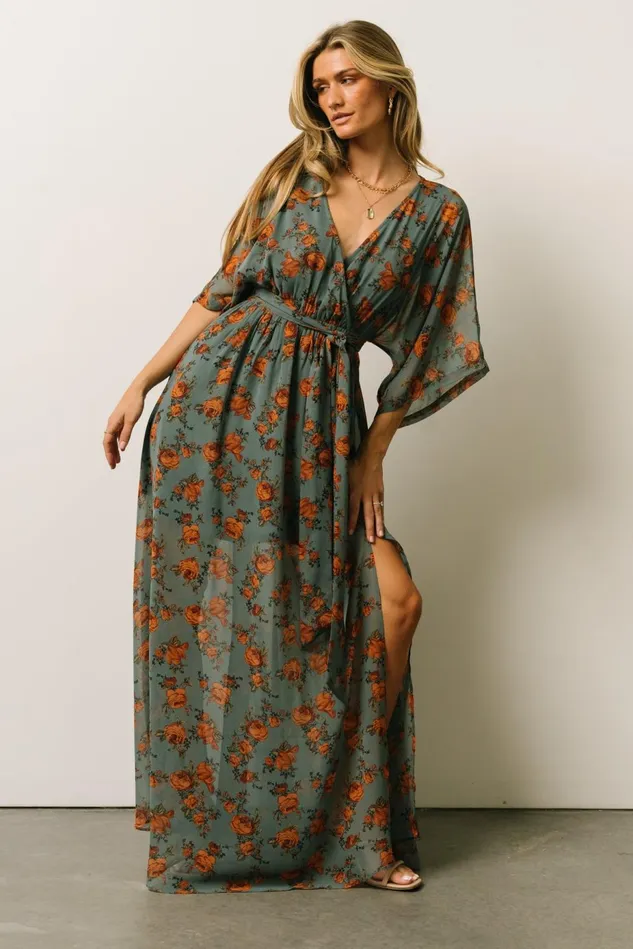 Baltic Born Mother Of The Bride Women Kia Kimono Maxi Dress Dusty Blue Floral Baltic Born Mother Of The Bride Women Kia Kimono Maxi Dress Dusty Blue Floral