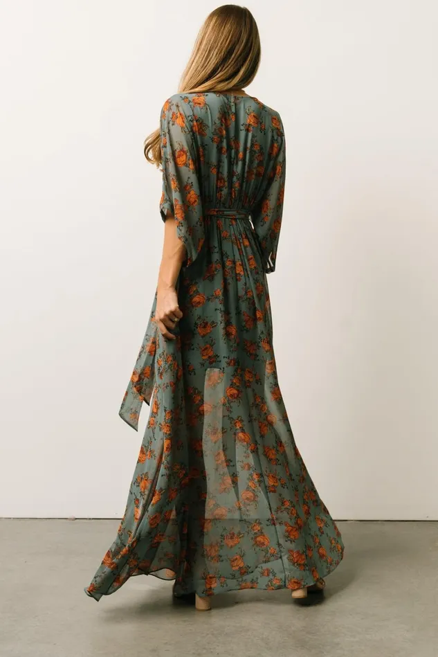 Baltic Born Mother Of The Bride Women Kia Kimono Maxi Dress Dusty Blue Floral Baltic Born Mother Of The Bride Women Kia Kimono Maxi Dress Dusty Blue Floral