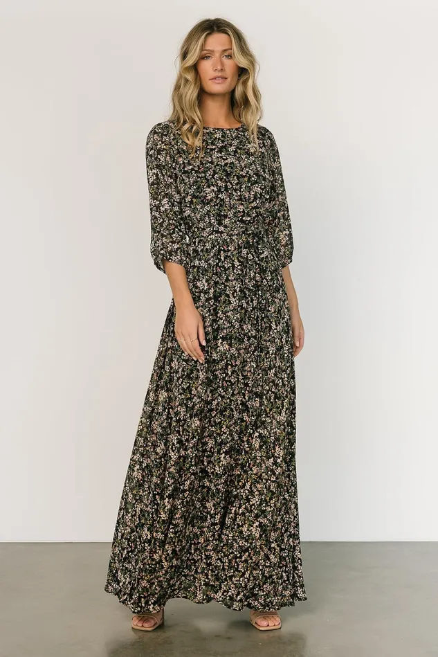 Baltic Born Mother Of The Bride Women Rebecca Maxi Dress Black Floral