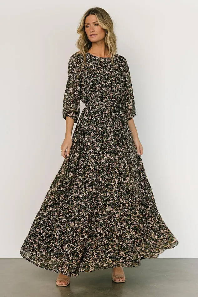 Baltic Born Mother Of The Bride Women Rebecca Maxi Dress Black Floral Baltic Born Mother Of The Bride Women Rebecca Maxi Dress Black Floral