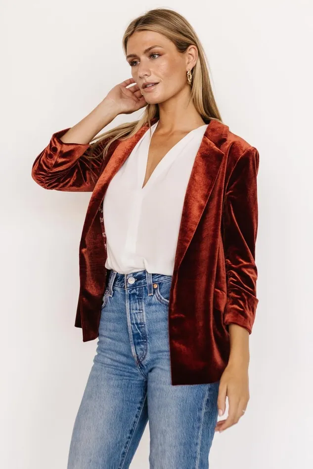 Baltic Born Outerwear Women Brinton Velvet Blazer Cinnamon Baltic Born Outerwear Women Brinton Velvet Blazer Cinnamon