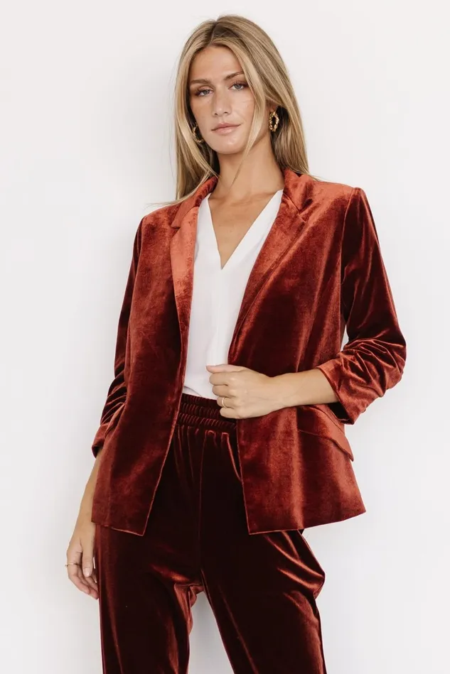 Baltic Born Outerwear Women Brinton Velvet Blazer Cinnamon Baltic Born Outerwear Women Brinton Velvet Blazer Cinnamon