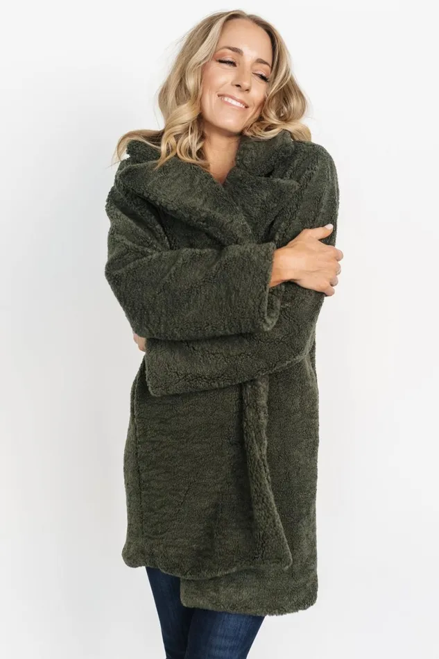 Baltic Born Outerwear Women Damien Sherpa Coat Dark Green Baltic Born Outerwear Women Damien Sherpa Coat Dark Green