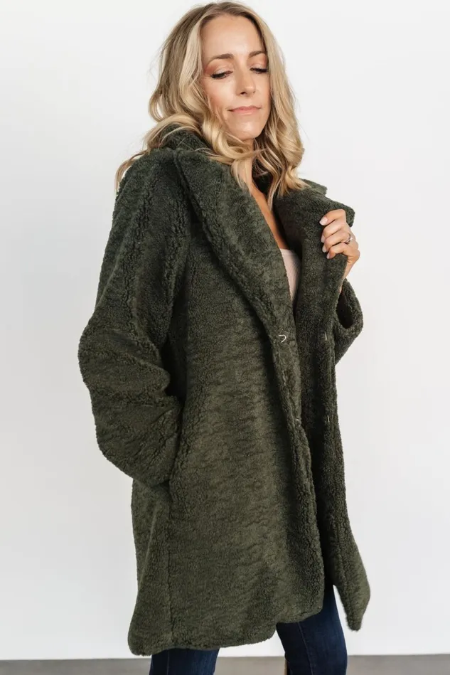 Baltic Born Outerwear Women Damien Sherpa Coat Dark Green Baltic Born Outerwear Women Damien Sherpa Coat Dark Green