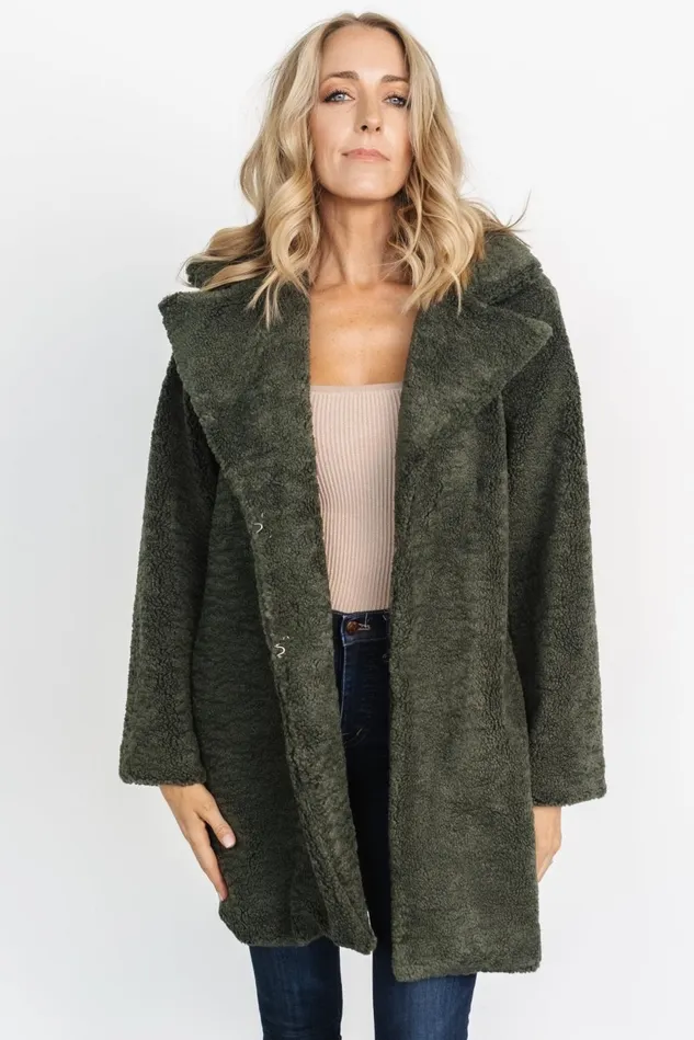 Baltic Born Outerwear Women Damien Sherpa Coat Dark Green Baltic Born Outerwear Women Damien Sherpa Coat Dark Green
